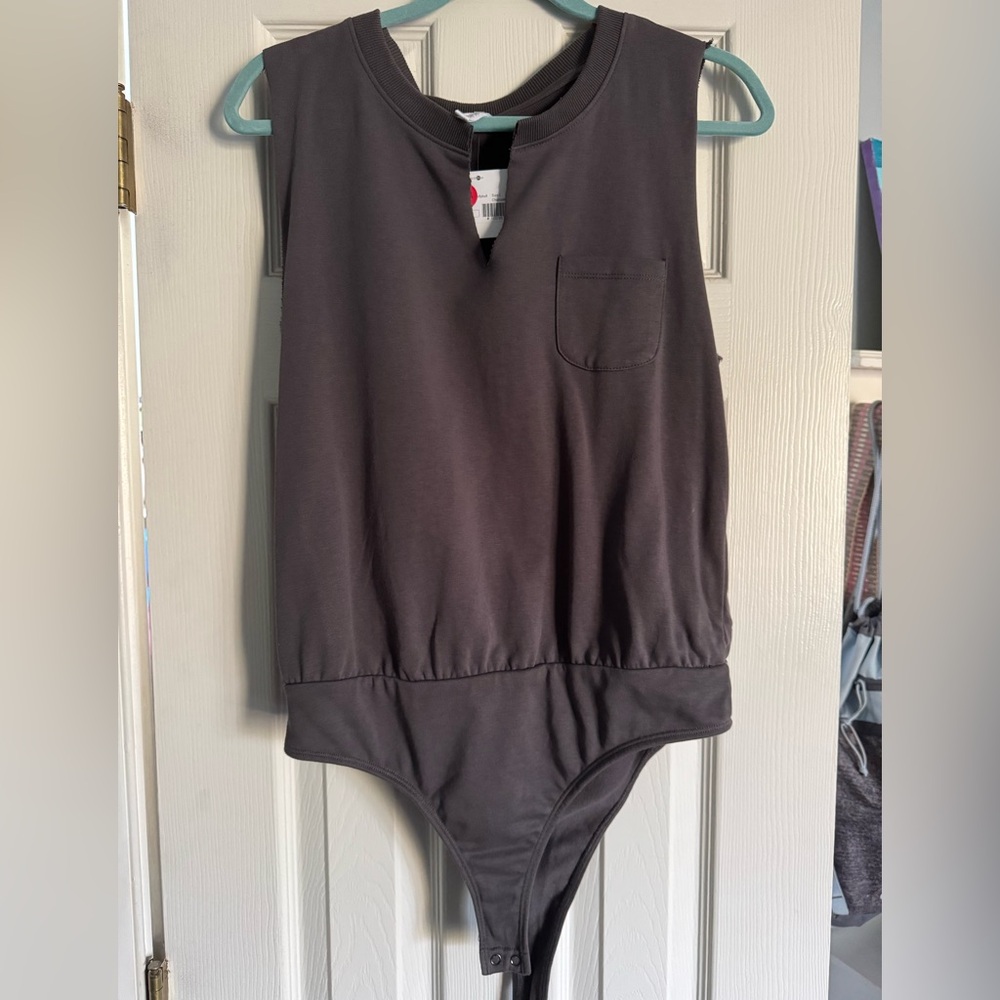 Local boutique gray bodysuit